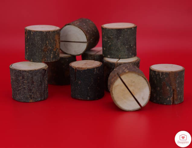 Image of Real Wood Card Holders x 10